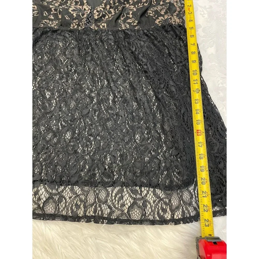 Cacique Black And Gold Lace Teddy Neglige‎ Set Size 22/24 Sexy Sheer New W Tag